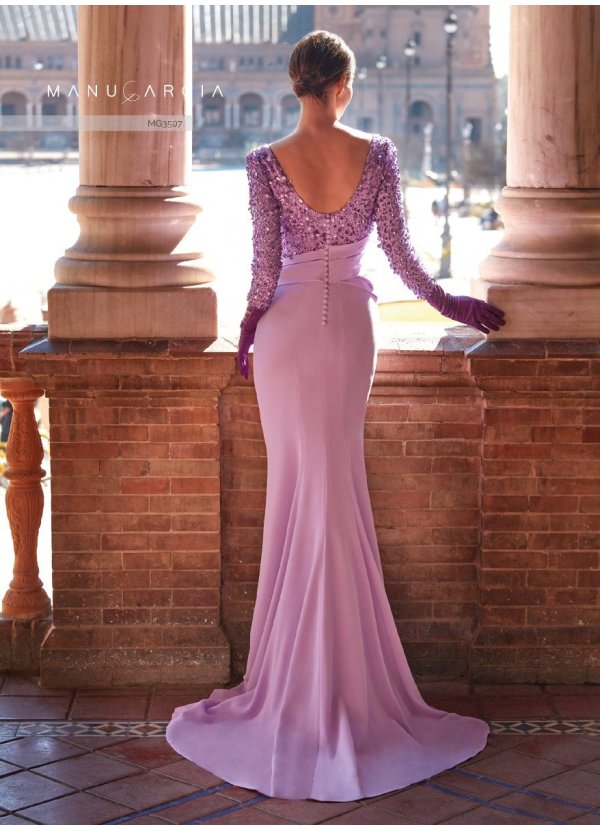 VESTIDO CREPE Y RED FANTASIA 2