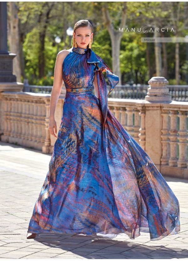 VESTIDO GASA ESTAMPADA