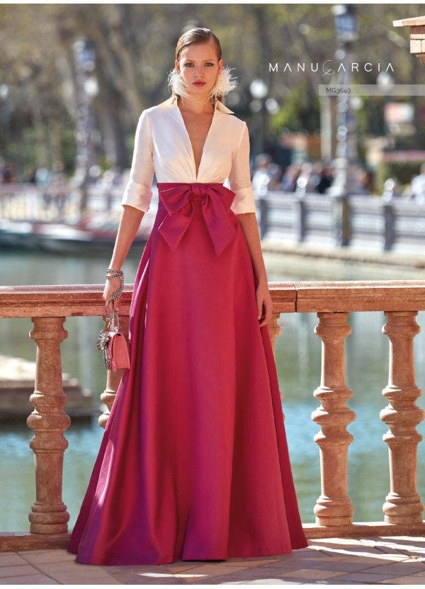 VESTIDO MIKADO Y GAZAR