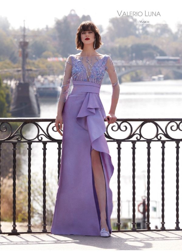 VESTIDO JACQUARD Y TUL...