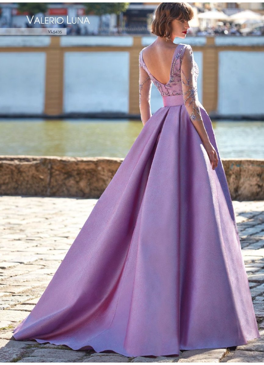 VESTIDO Y SOBREFALDA JACQUARD Y TUL PEDR VESTIDO Y SOBREFALDA JACQUARD Y TUL PEDR