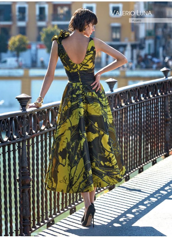 VESTIDO CORTO ORGANZA BROCADA 2