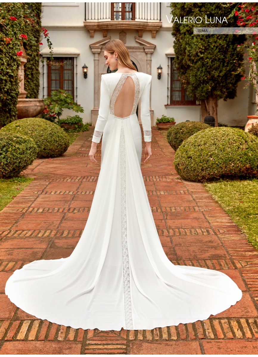 VESTIDO CREPE NEOPRENO Y SOBRECOLA