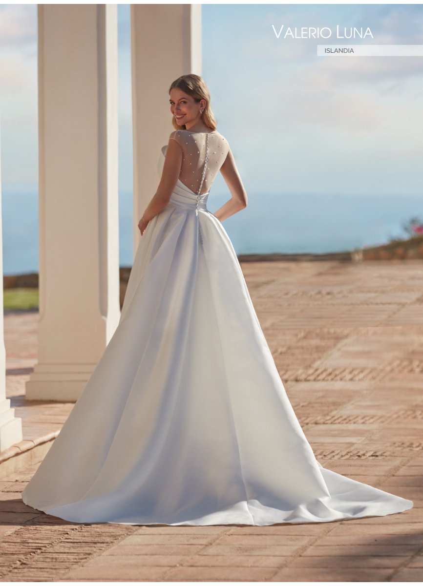 VESTIDO PIQUE Y TUL PERLAS