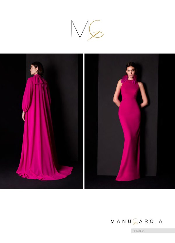 VESTIDO CREPE Y CAPA GEORGETTE 2