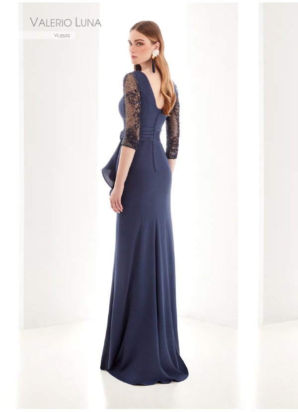 VESTIDO CREPE Y RED PEDRERIA 2