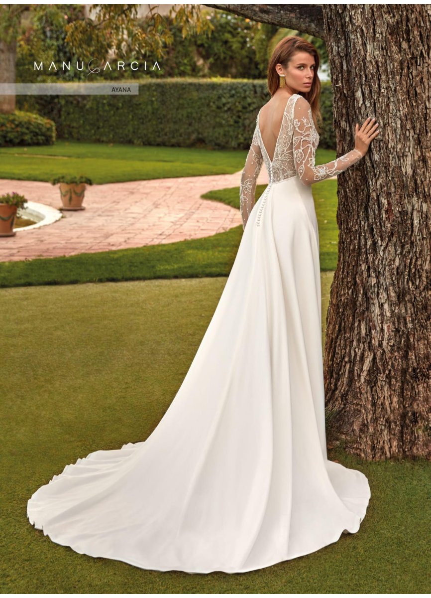 VESTIDO CREPE TUL PEDRERIA