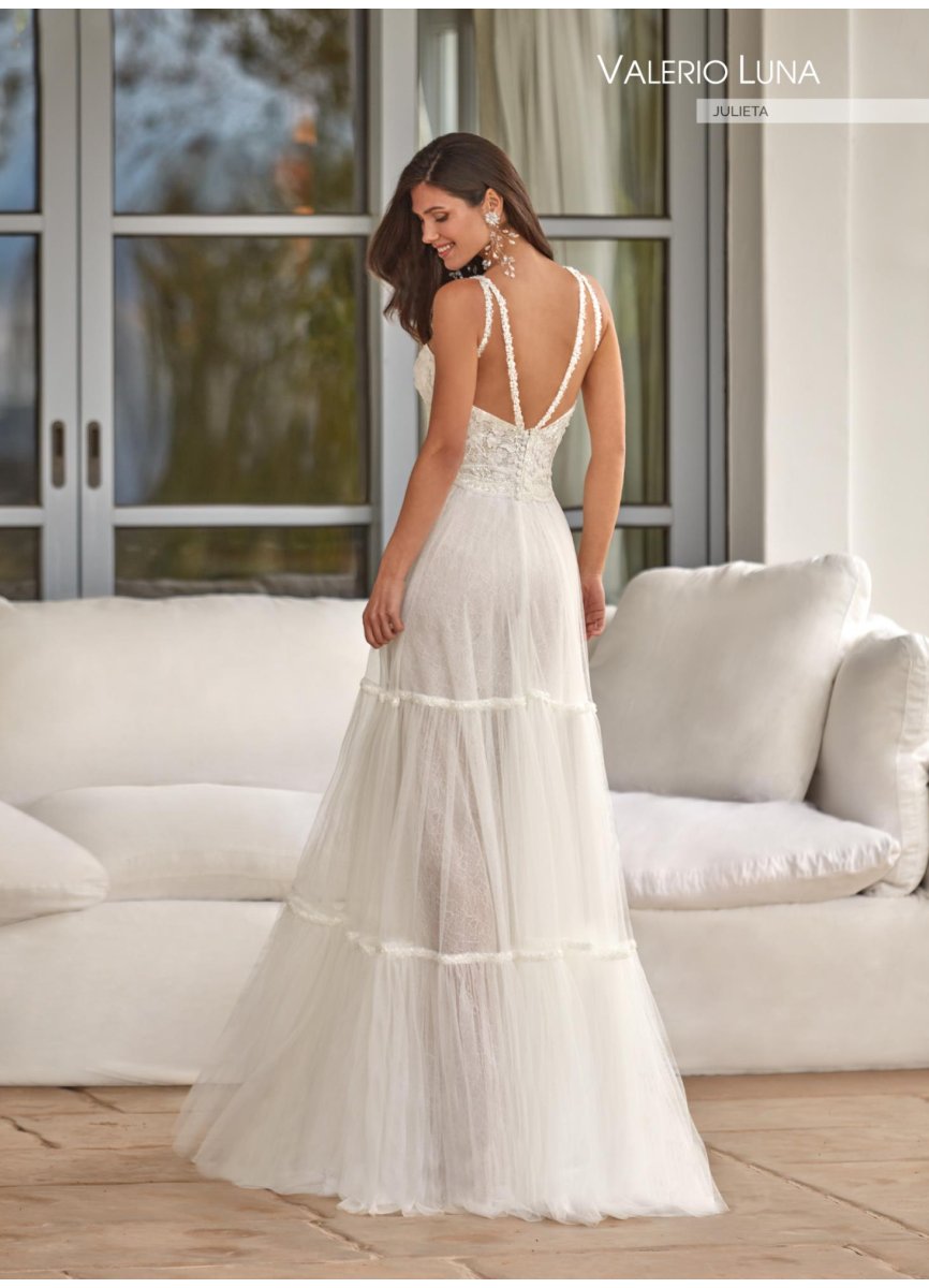 VESTIDO TUL PEDRERIA Y TUL SEDA