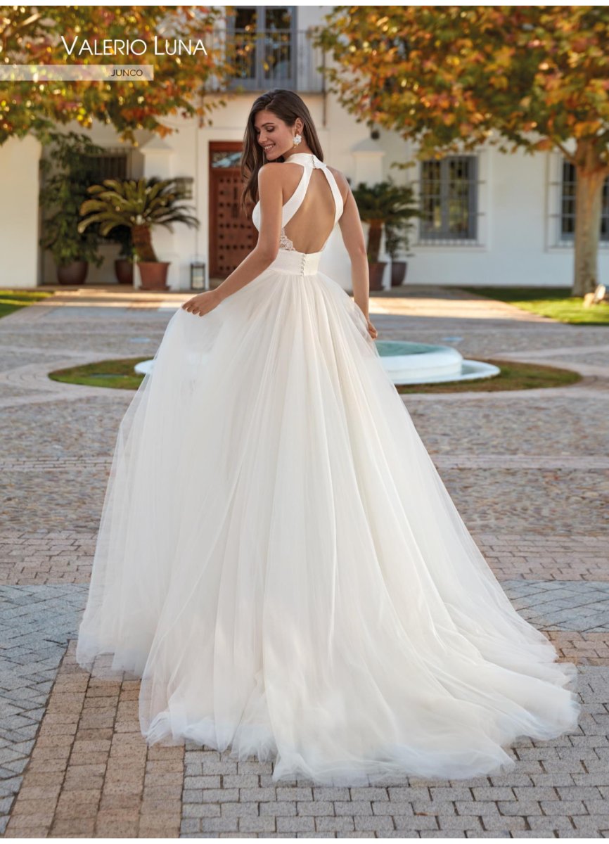 VESTIDO BROCADO LUREX Y TUL SEDA