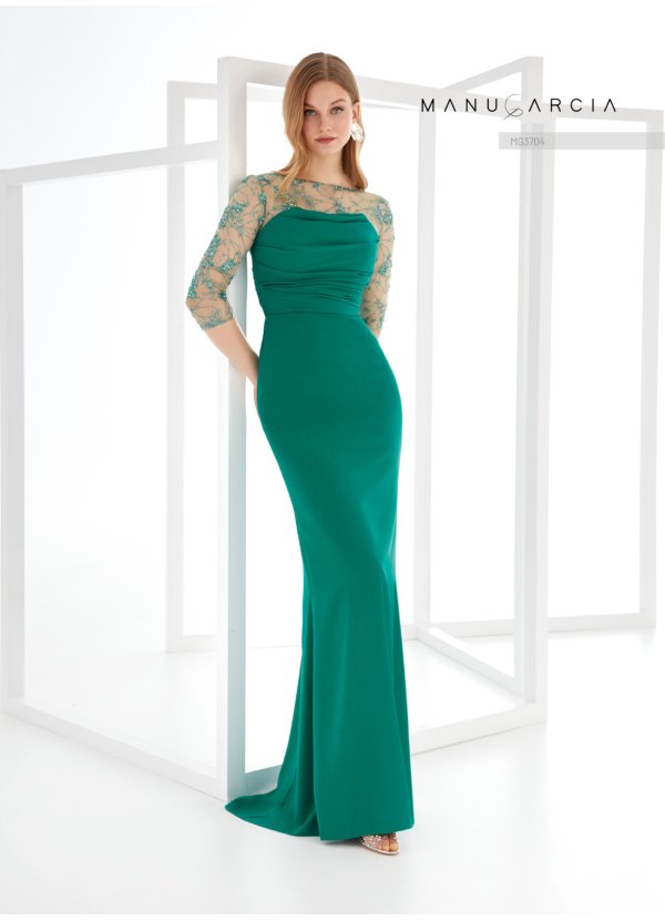 VESTIDO CREPE SATEN Y TUL...