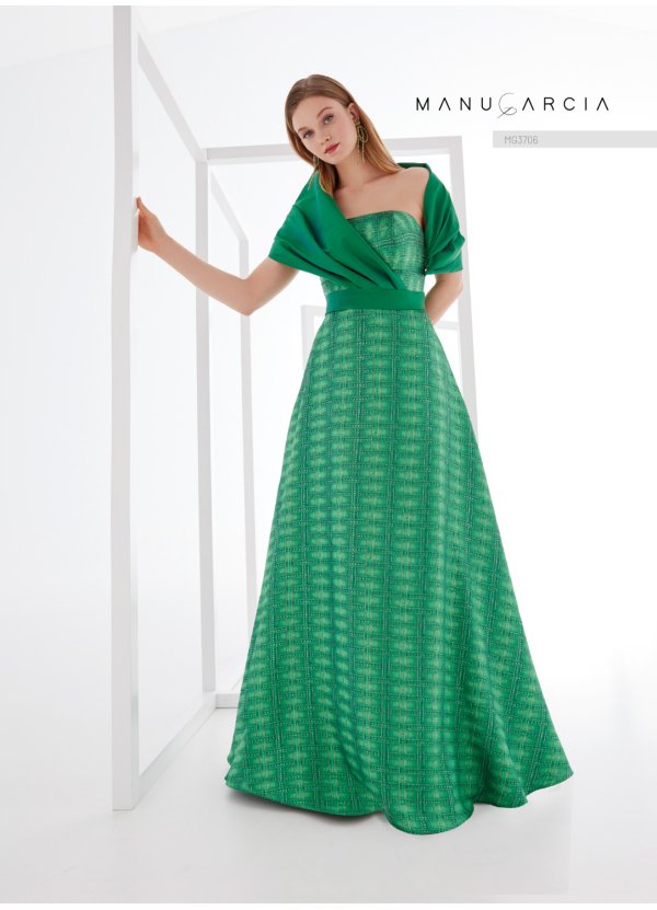 VESTIDO BROCADO LUREX Y GAZAR