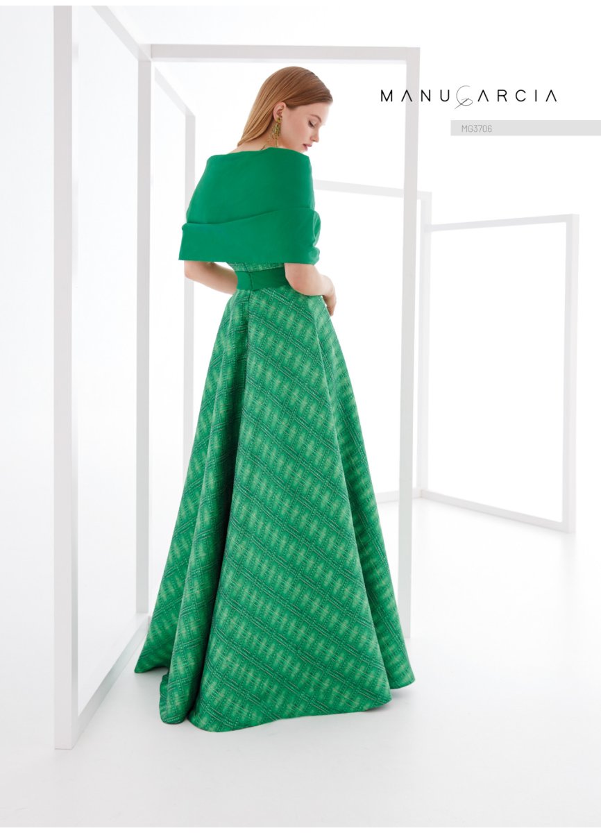 VESTIDO BROCADO LUREX Y GAZAR