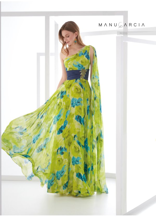 VESTIDO GASA ESTAMPADA Y...