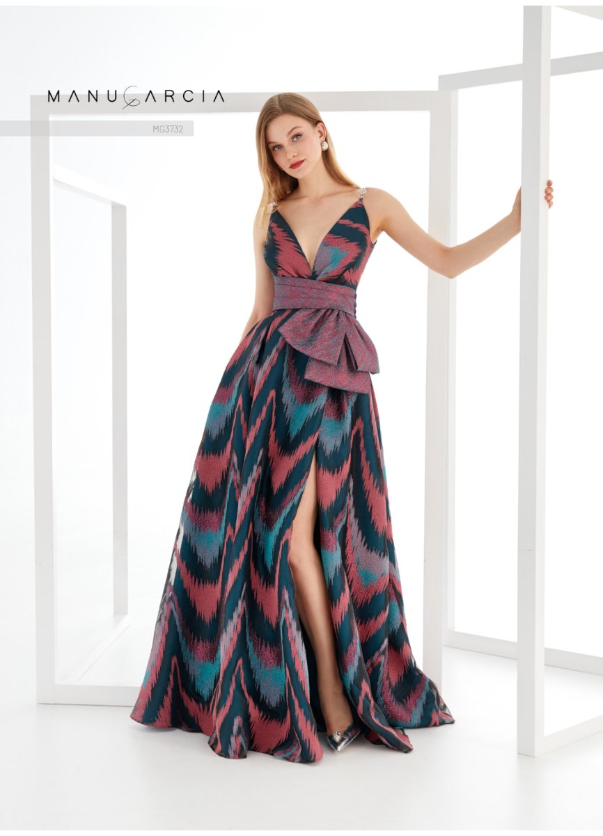 VESTIDO TEJIDO LUREX Y ORGANZA FANTASIA