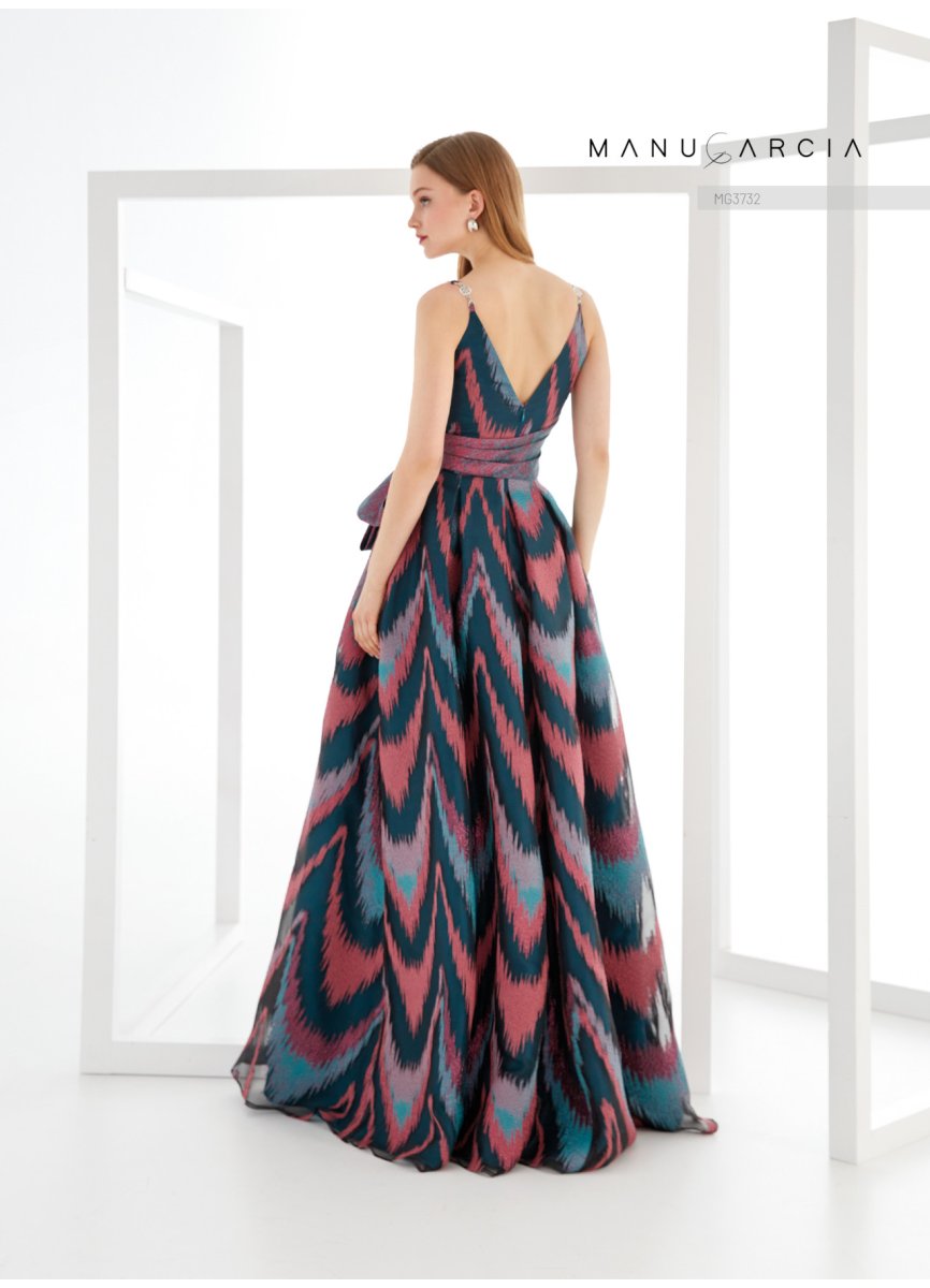 VESTIDO TEJIDO LUREX Y ORGANZA FANTASIA