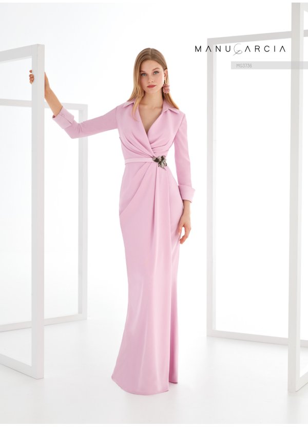 VESTIDO CREPE SATEN Y...