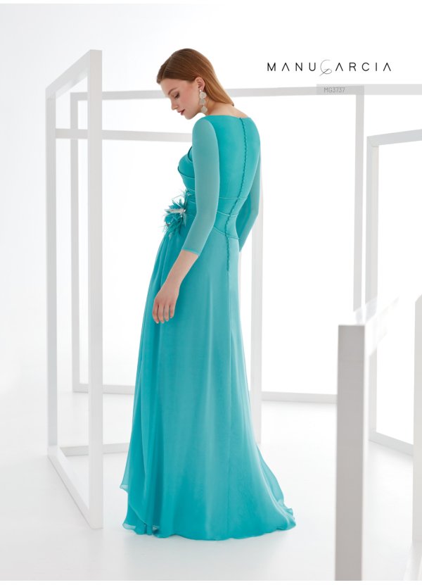 VESTIDO CREPE SATEN Y GASA 2