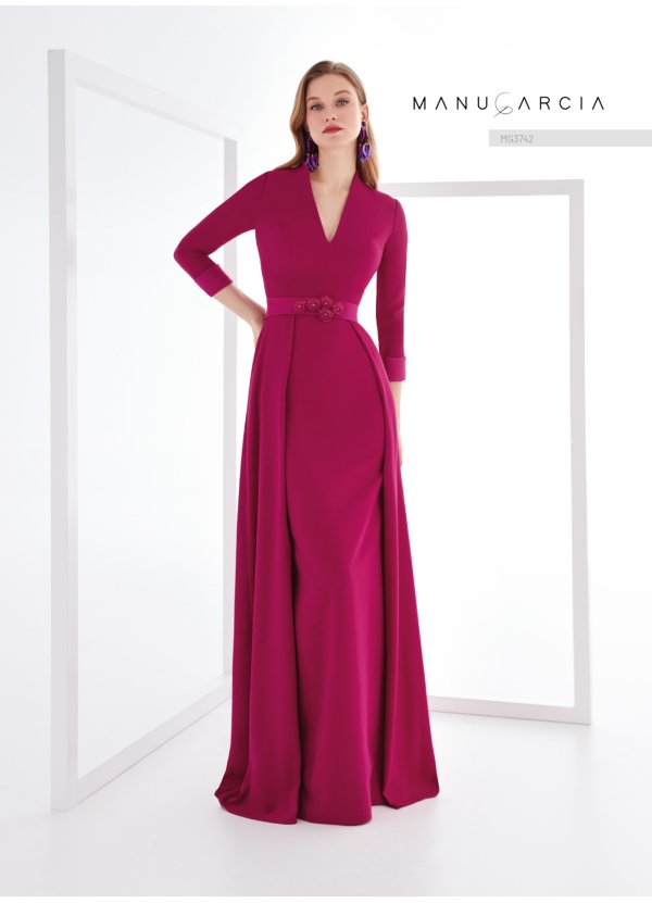 VESTIDO CREPE SATEN Y...