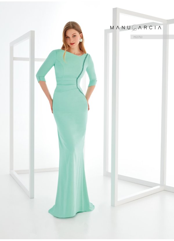 VESTIDO CREPE SATEN Y TIRA...