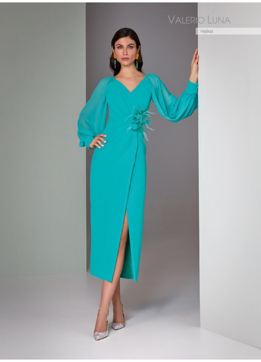 VESTIDO CORTO CREPE SATEN Y GASA