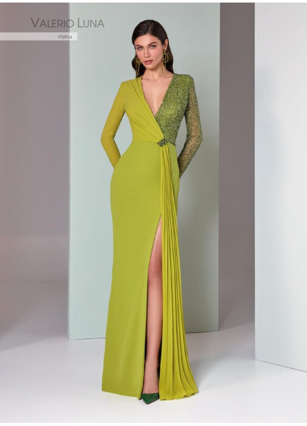 VESTIDO CREPE SATEN Y PALLET