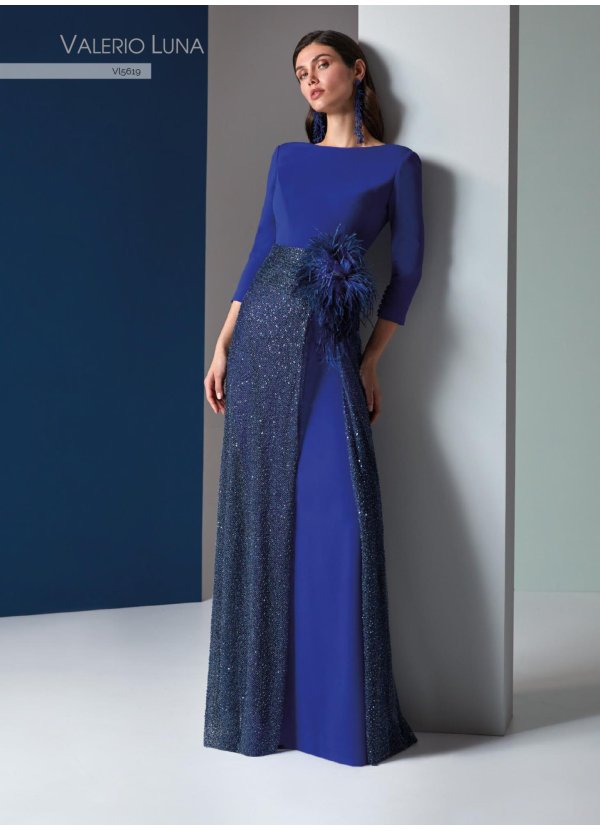 VESTIDO CREPE SATEN Y RED...