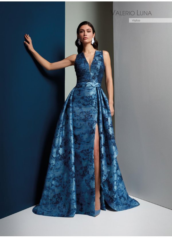 VESTIDO.SOBRECOLA BROCADO Y...