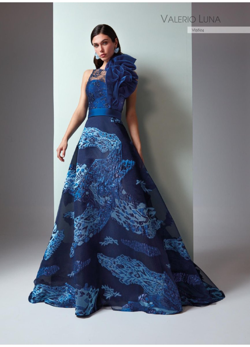 VESTIDO BROCADO Y TUL GLITTER