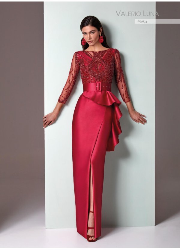 VESTIDO PIQUE Y TUL PEDRERIA