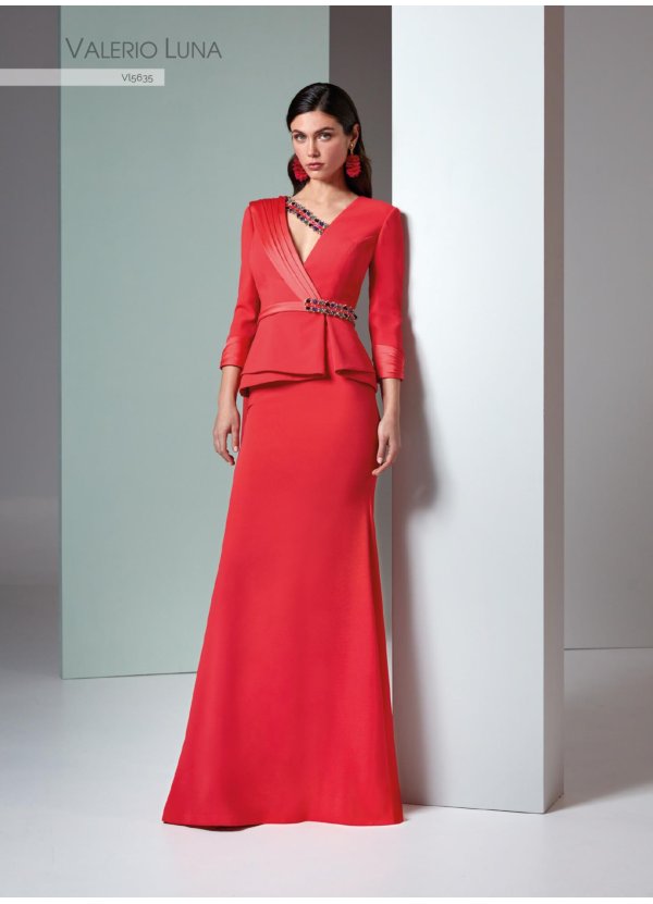 VESTIDO CREPE SATEN Y TIRA...