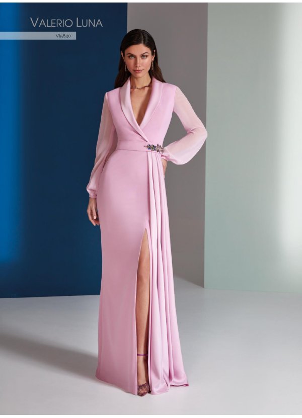 VESTIDO CREPE SATEN.GASA Y...