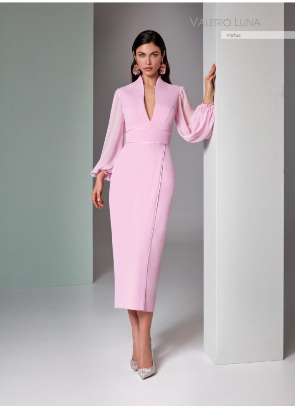 VESTIDO CORTO CREPE SATEN Y...