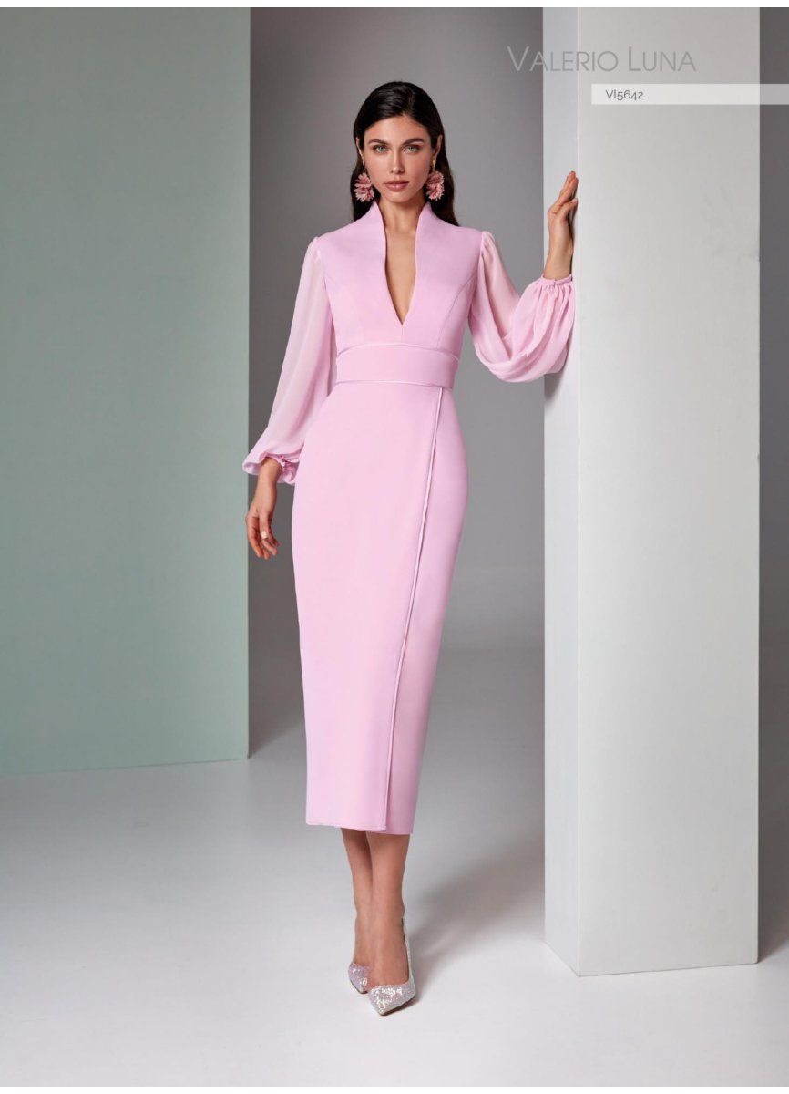 VESTIDO CORTO CREPE SATEN Y GASA