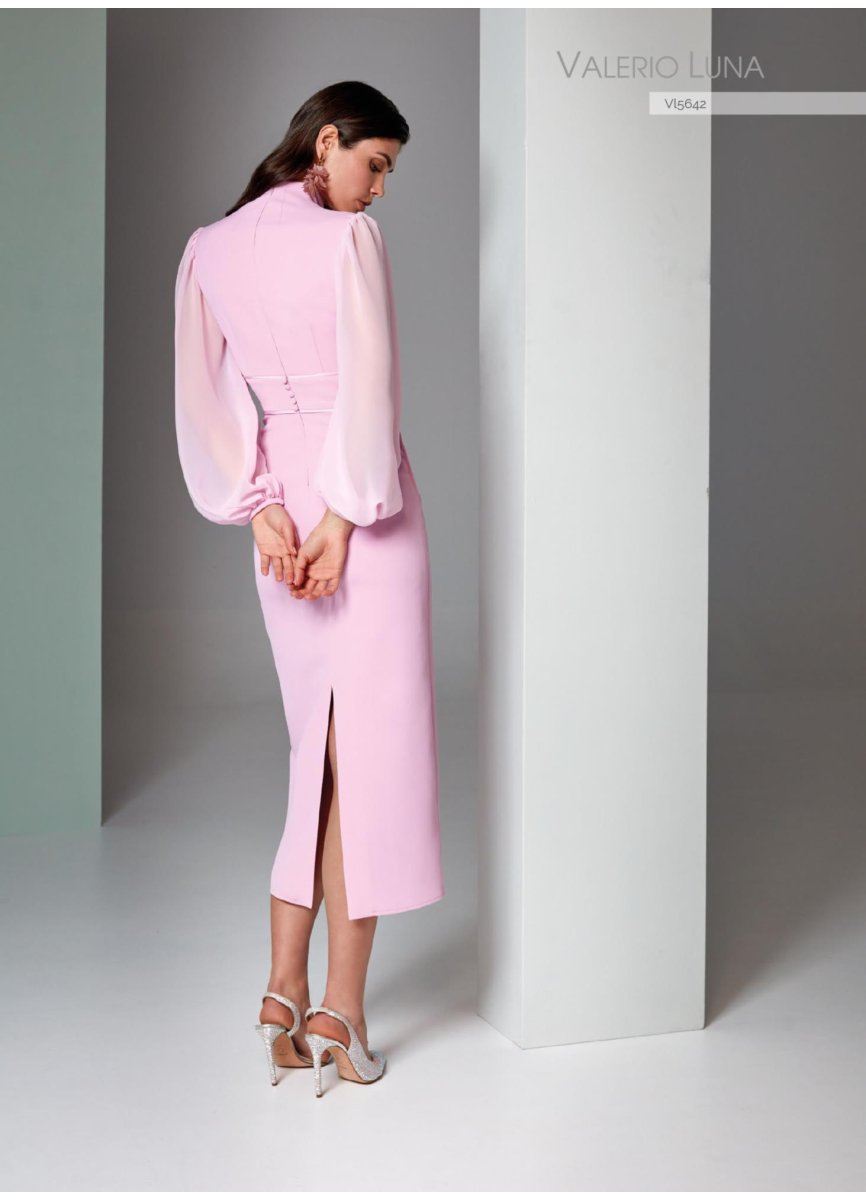 VESTIDO CORTO CREPE SATEN Y GASA