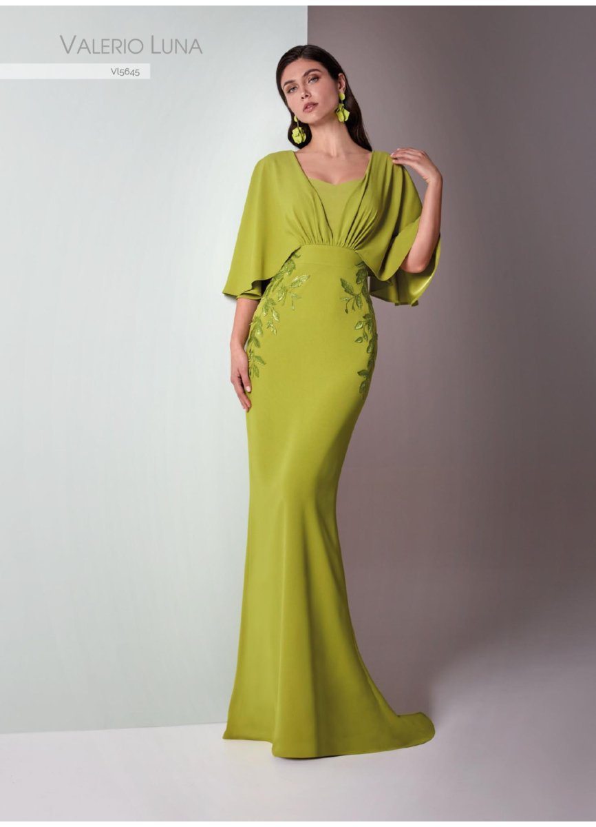 VESTIDO CREPE SATEN Y APLICACIONES