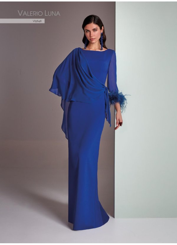 VESTIDO CREPE SATEN Y GASA