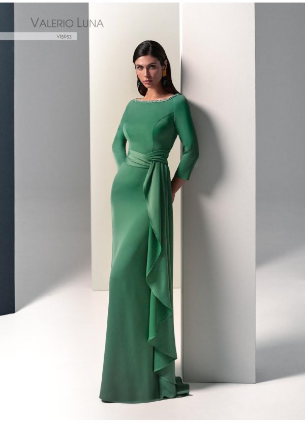 VESTIDO CREPE SATEN Y TIRA...