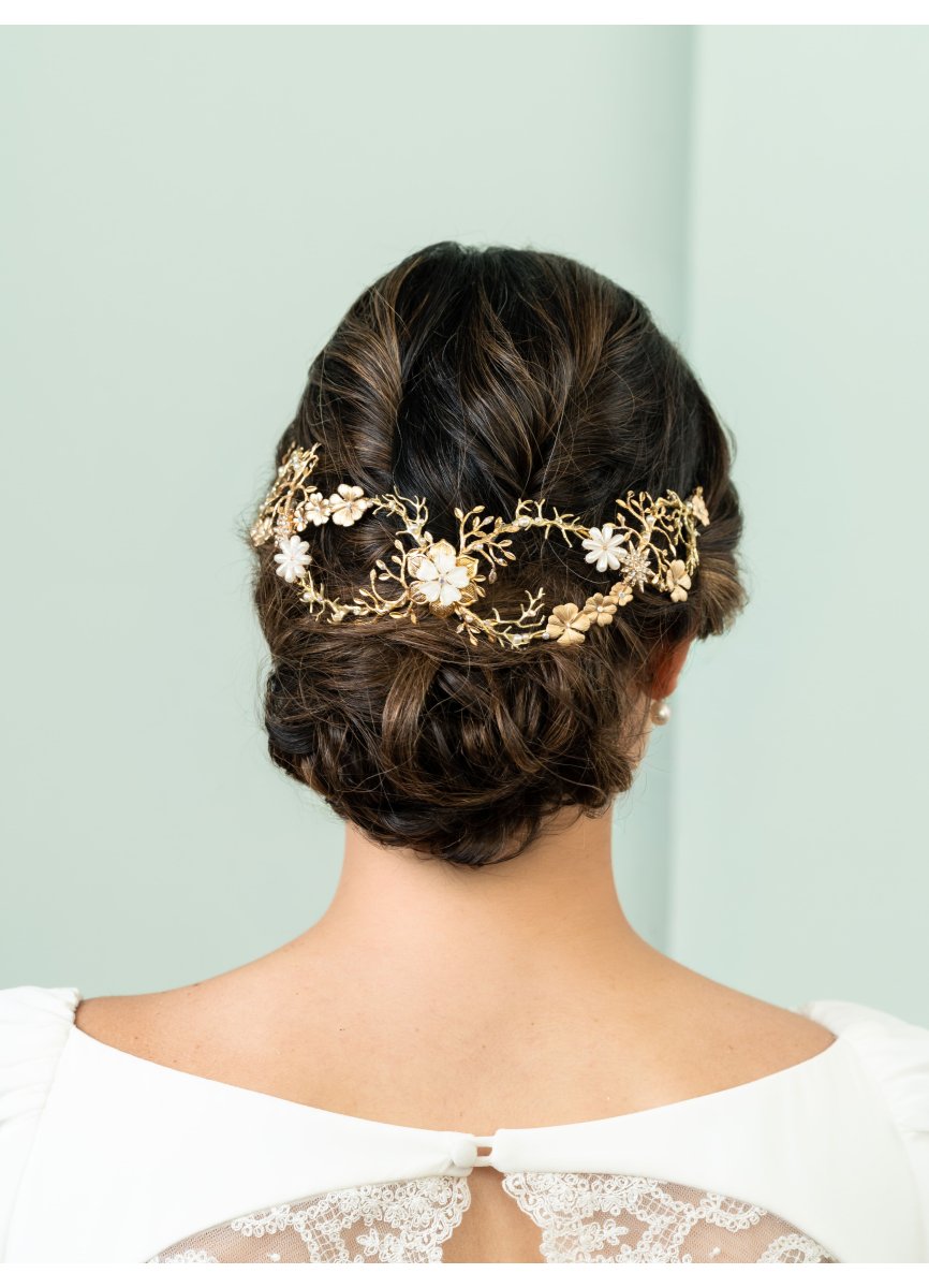 Tocado de novia floral