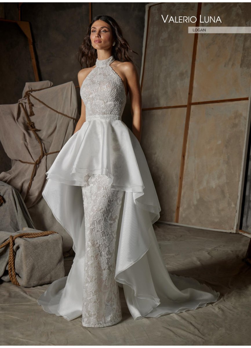 VESTIDO PEDRERIA SOBREFALDA ORGANZA