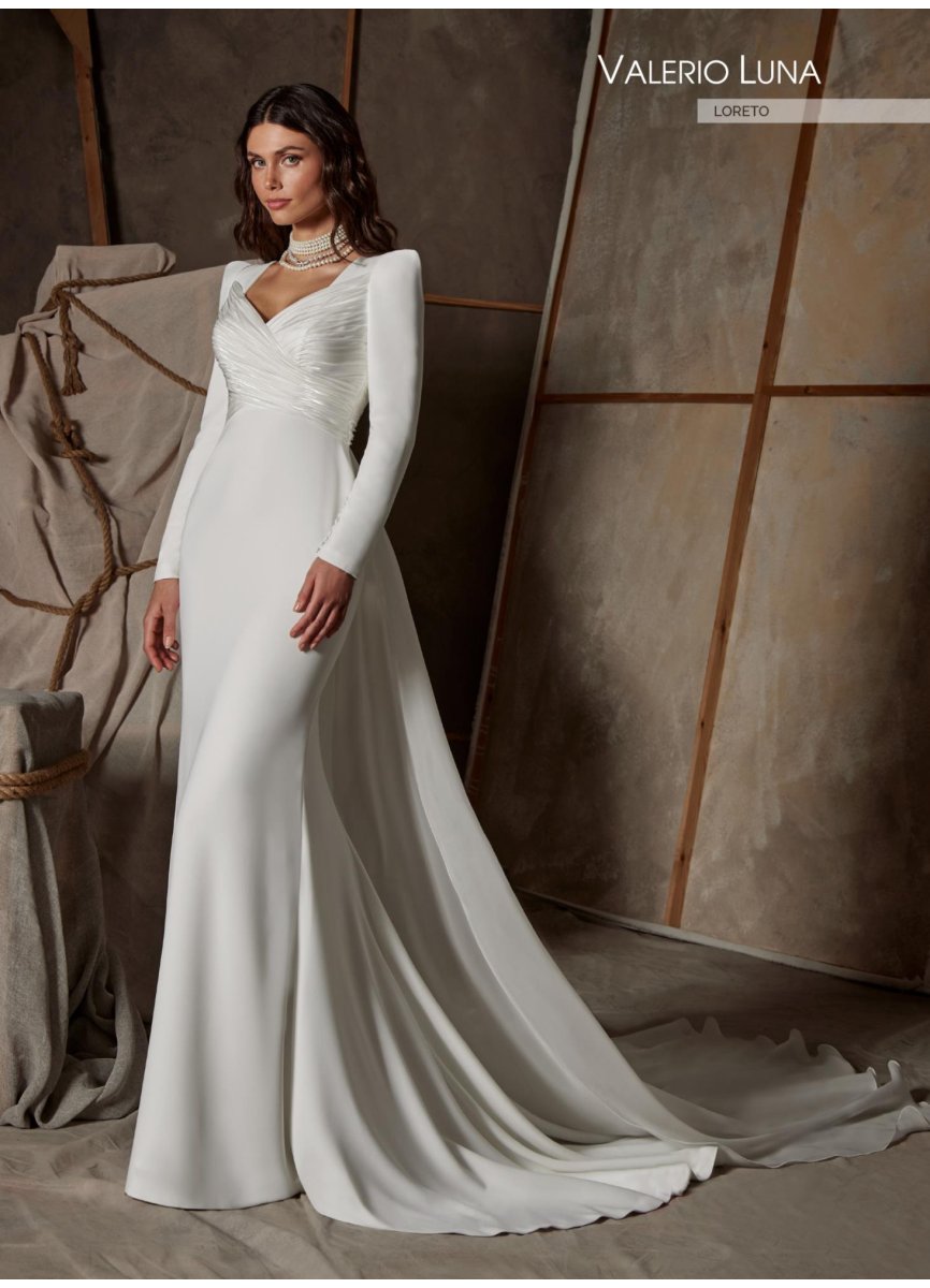 VESTIDO CREPE Y ORGANZA