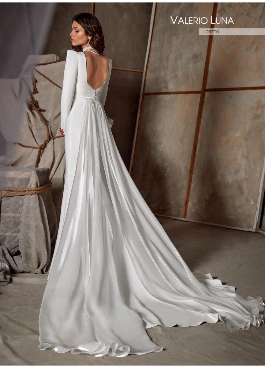 VESTIDO CREPE Y ORGANZA