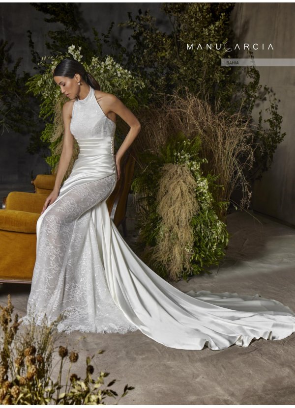 VESTIDO SATEN Y ENCAJE...