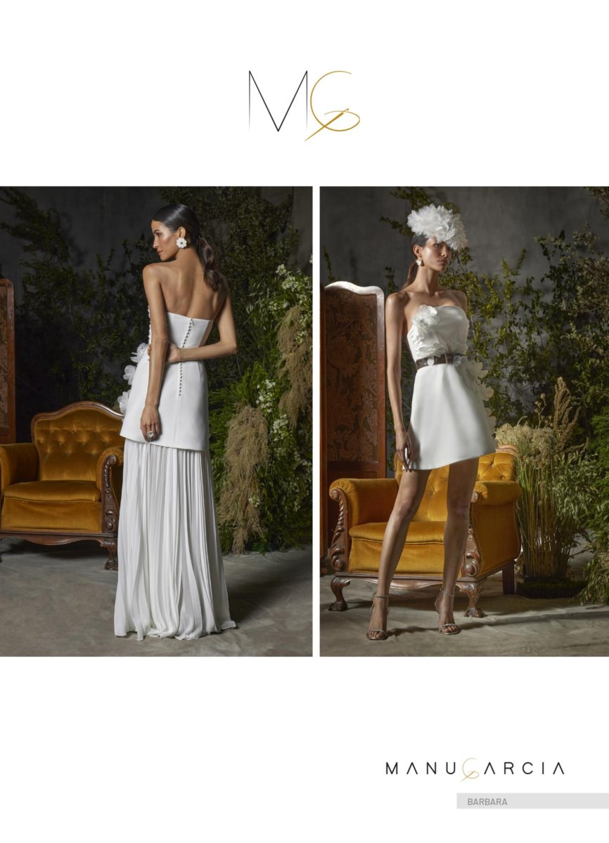 VESTIDO CREPE Y FALDA PLISADO SOLEY