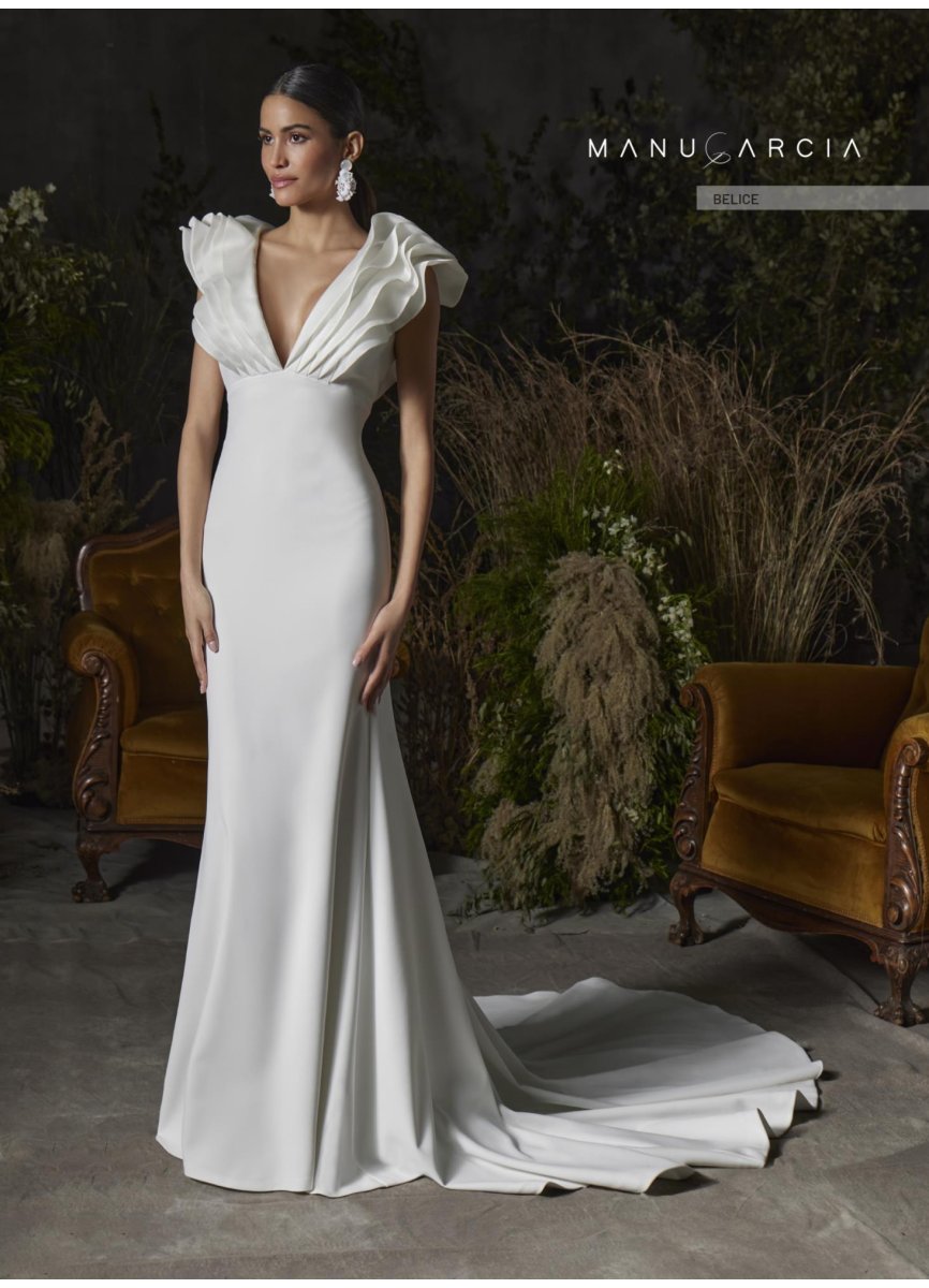 VESTIDO CREPE NEOPRENO Y ORGANZA SEDA