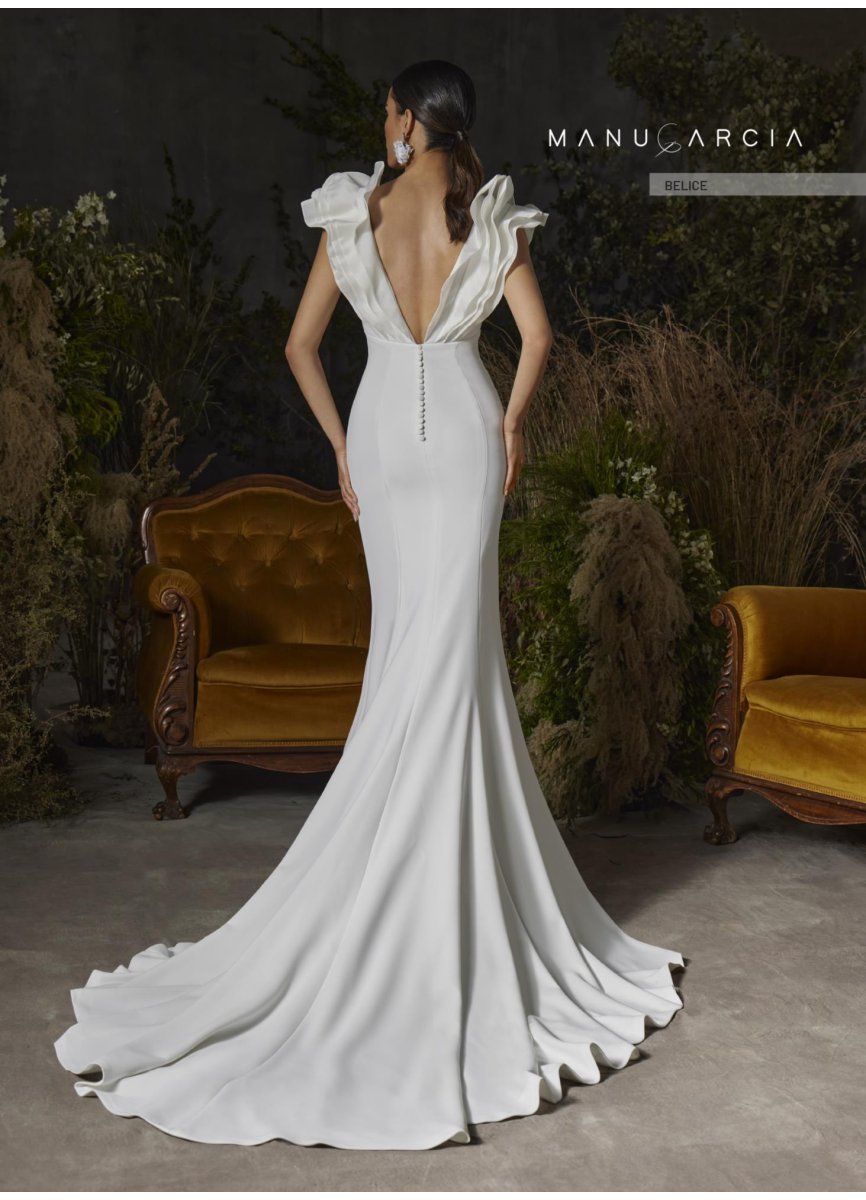 VESTIDO CREPE NEOPRENO Y ORGANZA SEDA
