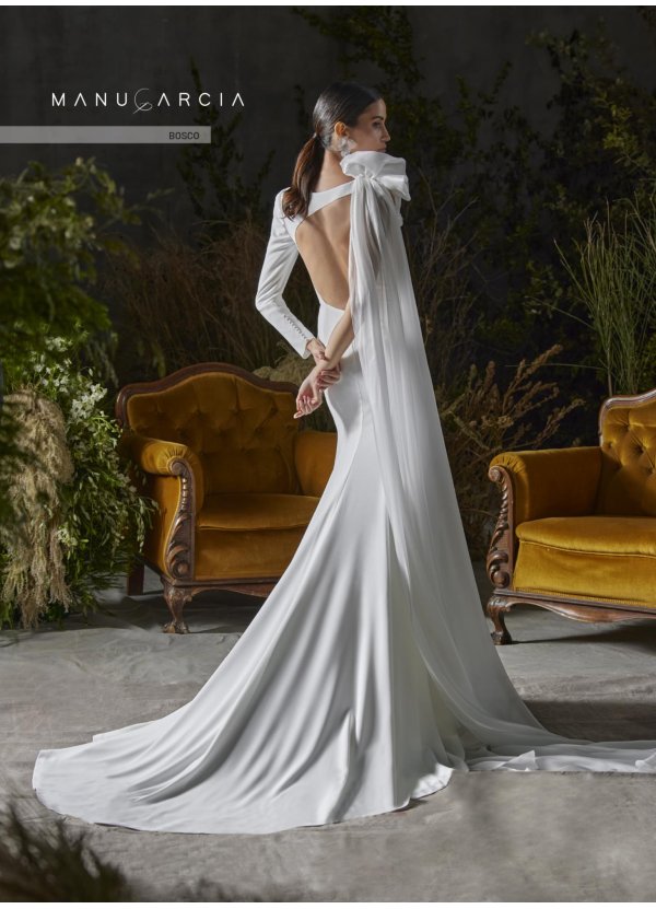 VESTIDO CREPE Y ORGANZA