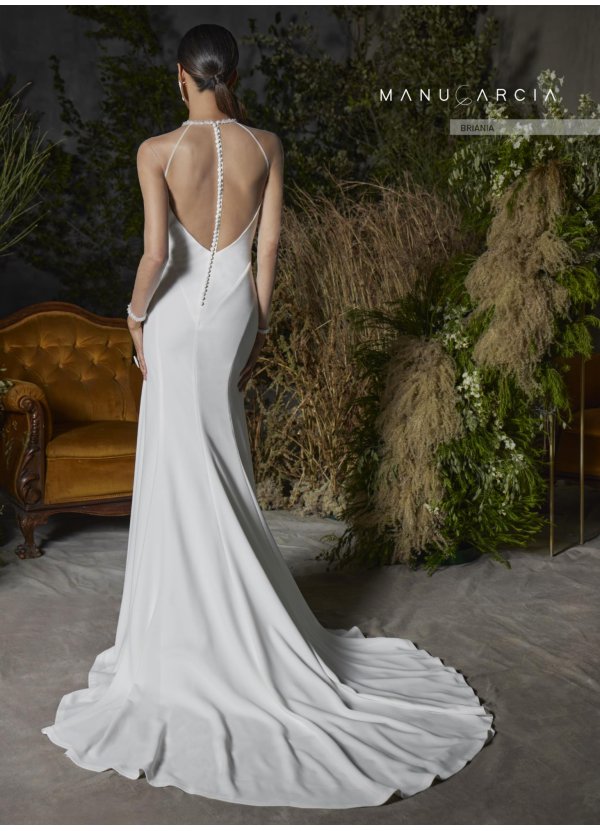 VESTIDO CREPE Y TIRA CRISTAL